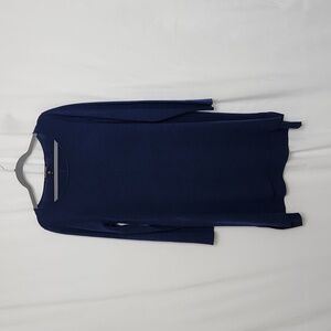 Eileen Fisher Womens Sweater Tunic L Royal Blue Merino Wool